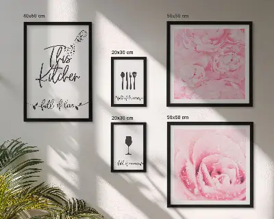 Galeria de quadros para parede inspirações de decoração para cozinha com acessórios de rosas