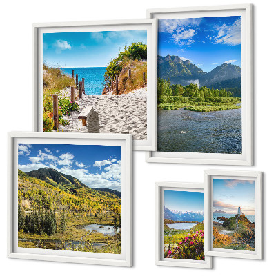 Galeria de parede Paisagens de montanhas e praias