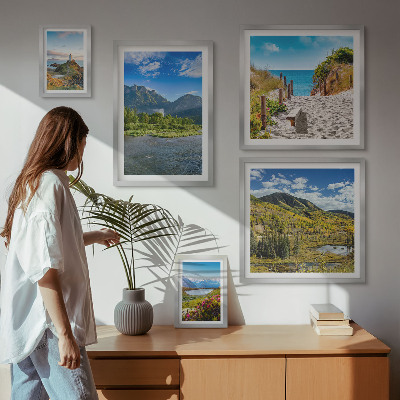 Galeria de parede Paisagens de montanhas e praias