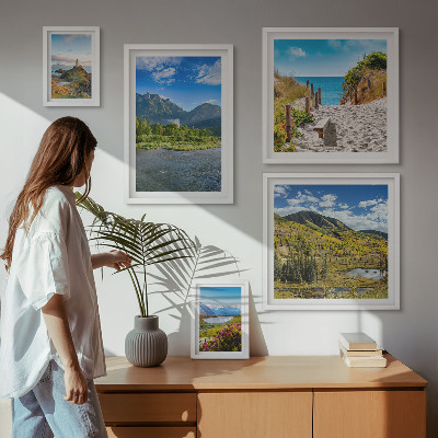 Galeria de parede Paisagens de montanhas e praias