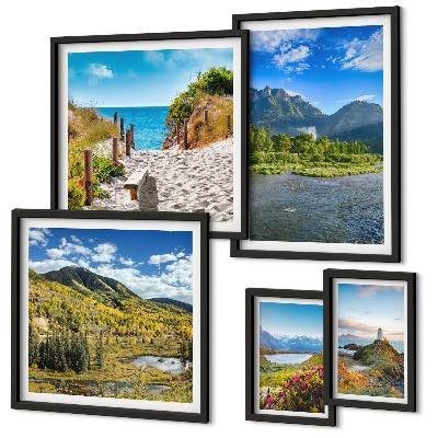 Galeria de parede Paisagens de montanhas e praias