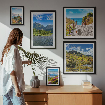Galeria de parede Paisagens de montanhas e praias