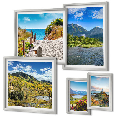 Galeria de parede Paisagens de montanhas e praias