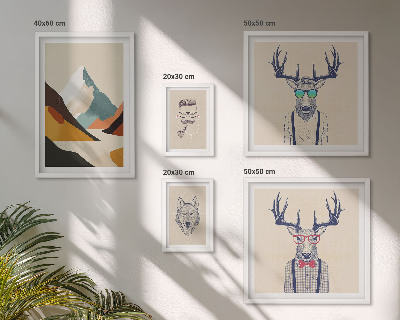 Conjunto de 5 quadros com moldura Retratos de animais estilosos