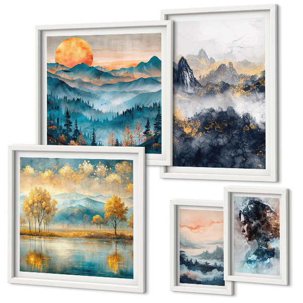 Galeria de parede Paisagens e retratos de montanhas