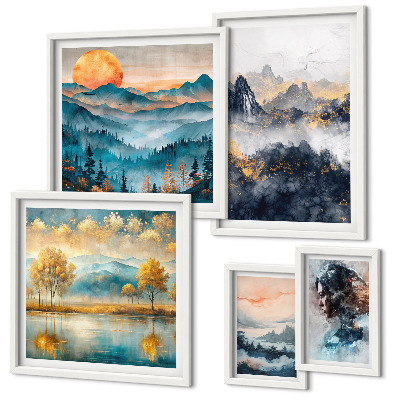 Galeria de parede Paisagens e retratos de montanhas
