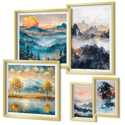 Galeria de parede Paisagens e retratos de montanhas
