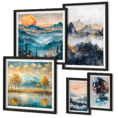 Galeria de parede Paisagens e retratos de montanhas