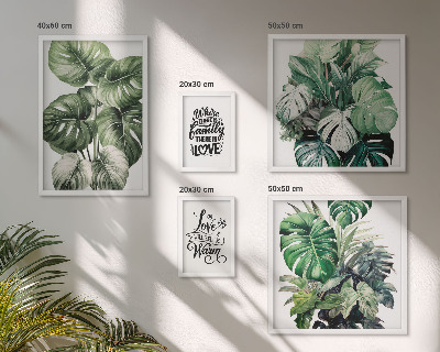 Conjunto de 5 quadros com moldura Frases boho com motivos de plantas