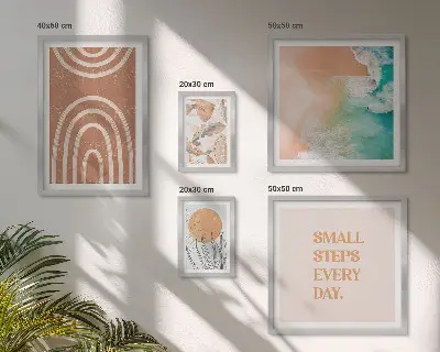 Galeria de parede com decoração de plantas elegantes