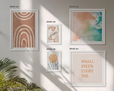 Galeria de parede com decoração de plantas elegantes