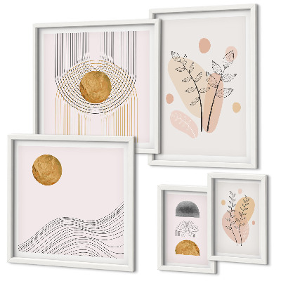 Parede galeria de quadros plantas minimalistas estilosas