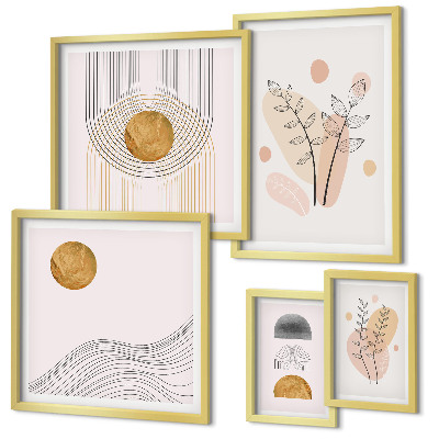 Parede galeria de quadros plantas minimalistas estilosas