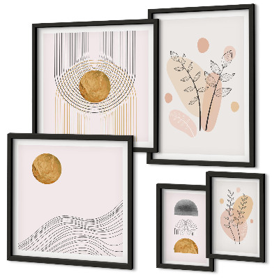 Parede galeria de quadros plantas minimalistas estilosas