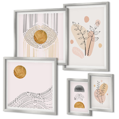 Parede galeria de quadros plantas minimalistas estilosas
