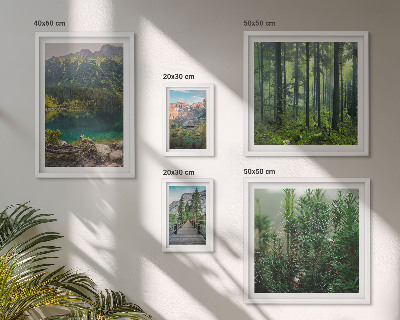 Conjunto de 5 quadros decorativos Paisagens montanhosas e florestas