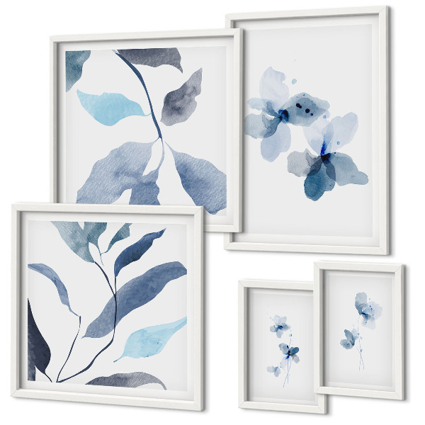 Galeria de parede Flores elegantes em aquarela