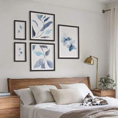 Galeria de parede Flores elegantes em aquarela
