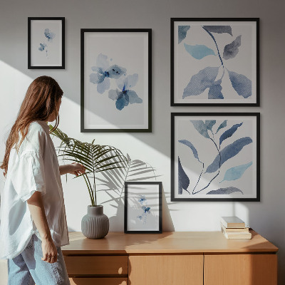 Galeria de parede Flores elegantes em aquarela