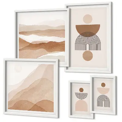 Galeria de quadros para parede com composições abstratas da terra