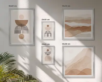 Galeria de quadros para parede com composições abstratas da terra