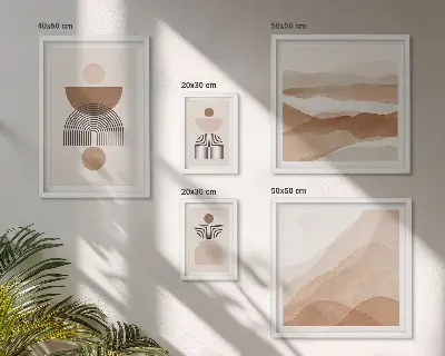 Galeria de quadros para parede com composições abstratas da terra