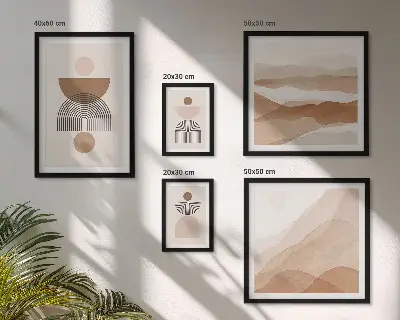 Galeria de quadros para parede com composições abstratas da terra