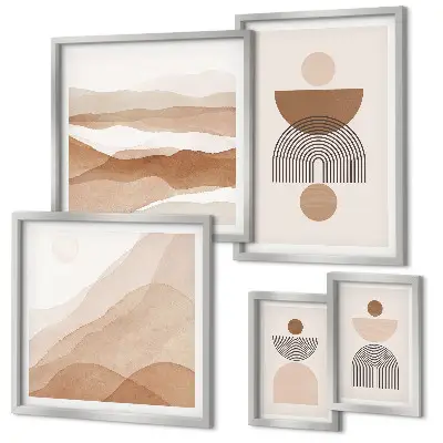 Galeria de quadros para parede com composições abstratas da terra