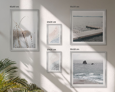 Conjunto de 5 quadros decorativos Paisagens marinhas minimalistas