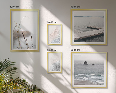 Conjunto de 5 quadros decorativos Paisagens marinhas minimalistas
