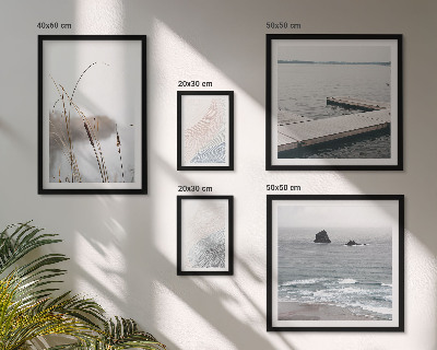 Conjunto de 5 quadros decorativos Paisagens marinhas minimalistas