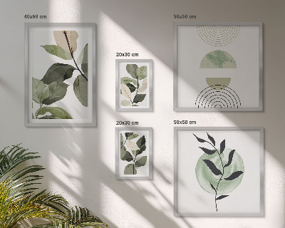 Parede galeria de quadros motivos de plantas escandinavas