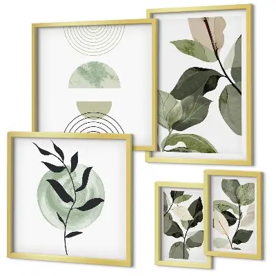 Galeria de quadros para parede com motivos de plantas escandinavas