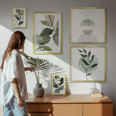 Galeria de quadros para parede com motivos de plantas escandinavas