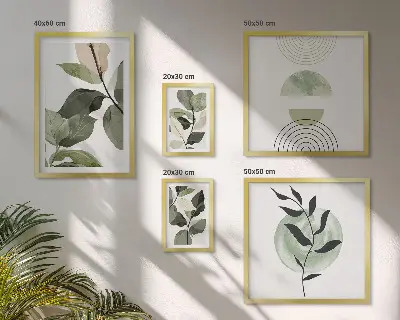 Galeria de quadros para parede com motivos de plantas escandinavas