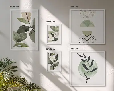 Galeria de quadros para parede com motivos de plantas escandinavas