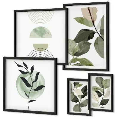 Galeria de quadros para parede com motivos de plantas escandinavas