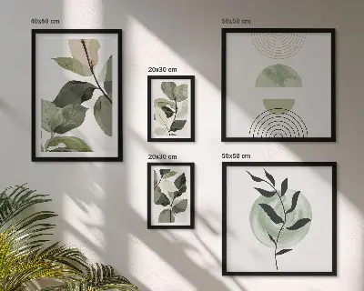 Galeria de quadros para parede com motivos de plantas escandinavas