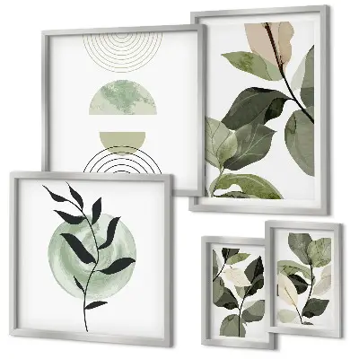 Galeria de quadros para parede com motivos de plantas escandinavas