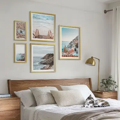 Galeria de quadros para parede temática de cidades italianas, praias e relaxamento