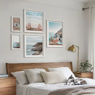 Galeria de quadros para parede temática de cidades italianas, praias e relaxamento