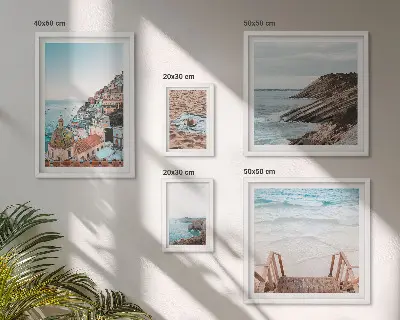 Galeria de quadros para parede temática de cidades italianas, praias e relaxamento