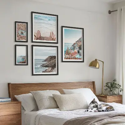 Galeria de quadros para parede temática de cidades italianas, praias e relaxamento