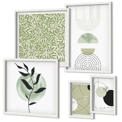 Galeria de parede com plantas geométricas abstratas