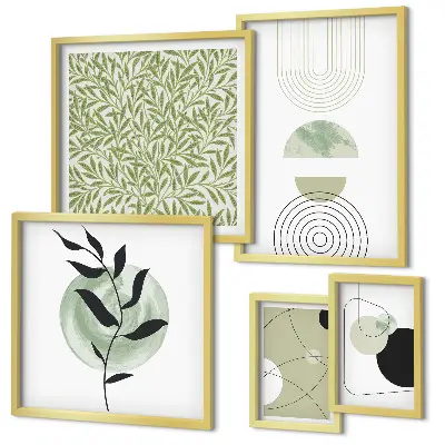 Galeria de parede com plantas geométricas abstratas