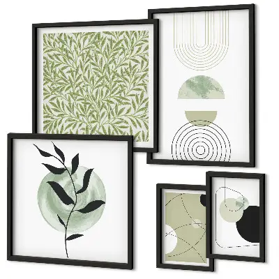 Galeria de parede com plantas geométricas abstratas