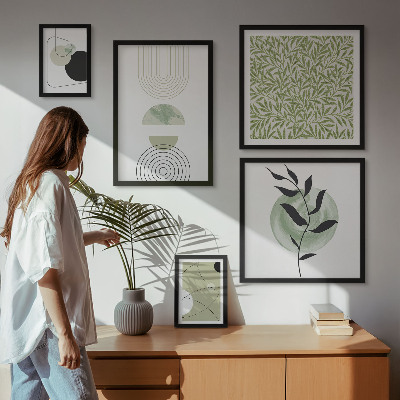 Galeria de parede plantas geométricas abstratas