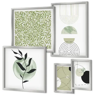 Galeria de parede com plantas geométricas abstratas