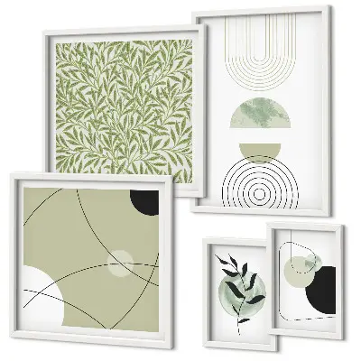 Galeria de quadros para parede com formas abstratas de plantas