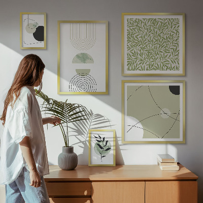 Parede galeria de quadros Formas abstratas de plantas